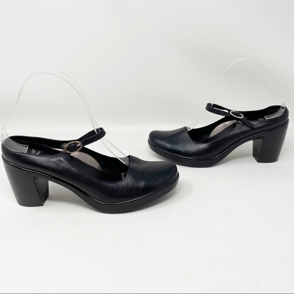 Dansko Trixie black leather Mary Jane mules